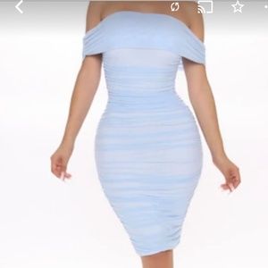 Fashion Nova  Ready And Ruched MIDI Dress NWT